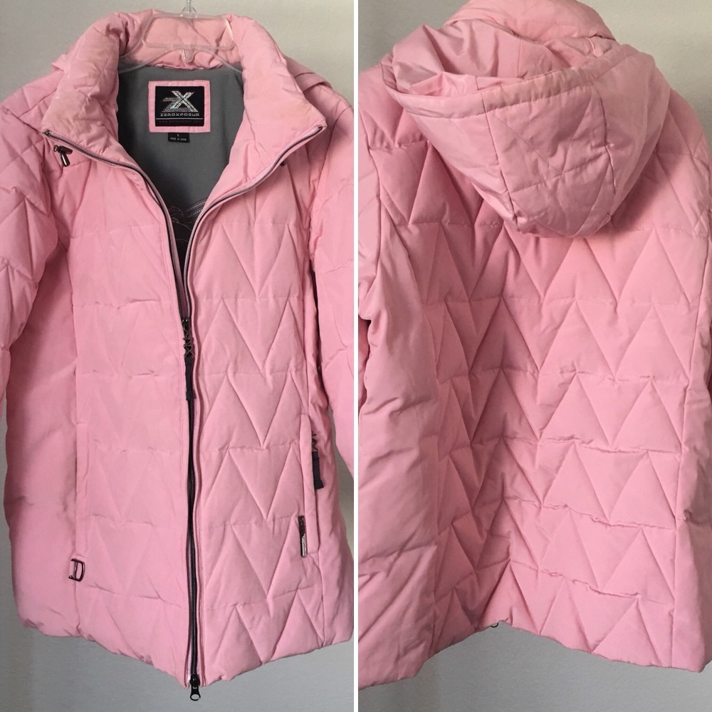 ZeroXposur Pink Puffy Snowboarding Jacket Pockets
